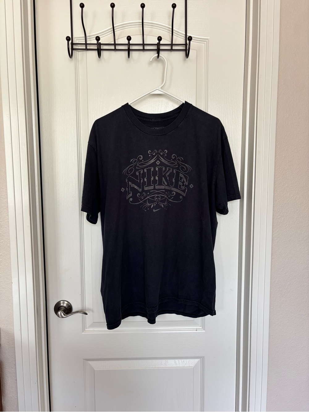 Nike Black Short Sleeve Graphic Tee with Tonal Crest